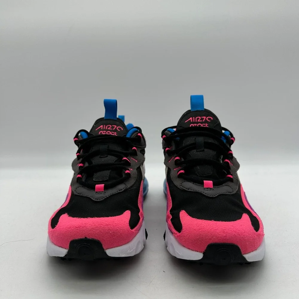 Nike Air Max 270 React BQ0101-001 Kids Size 6Y Black Pink Blue Youth Sneakers